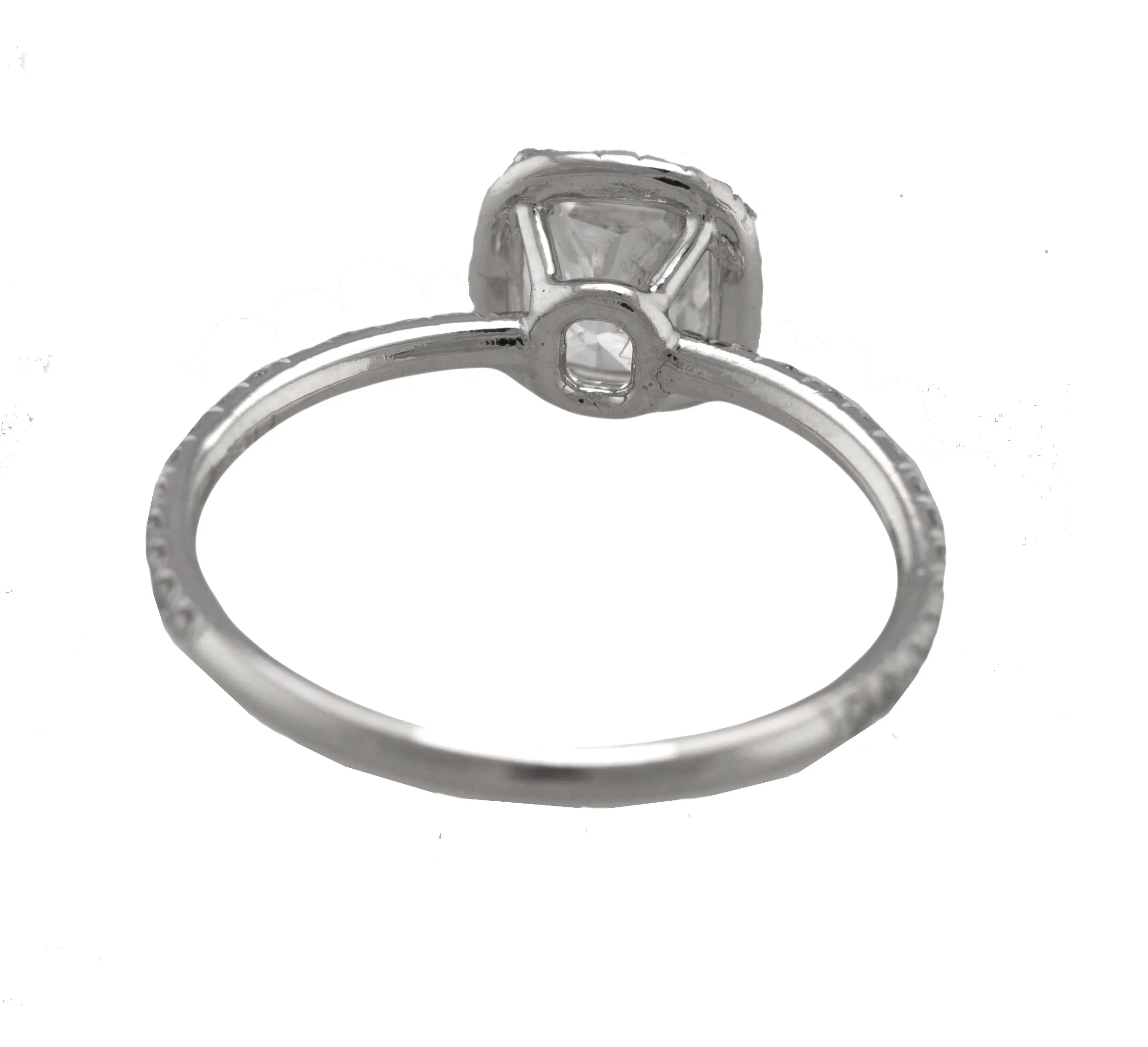 Exquisite Ladies Estate Platinum 950 0.80 CT Radiant Cut Diamond Engagement Ring