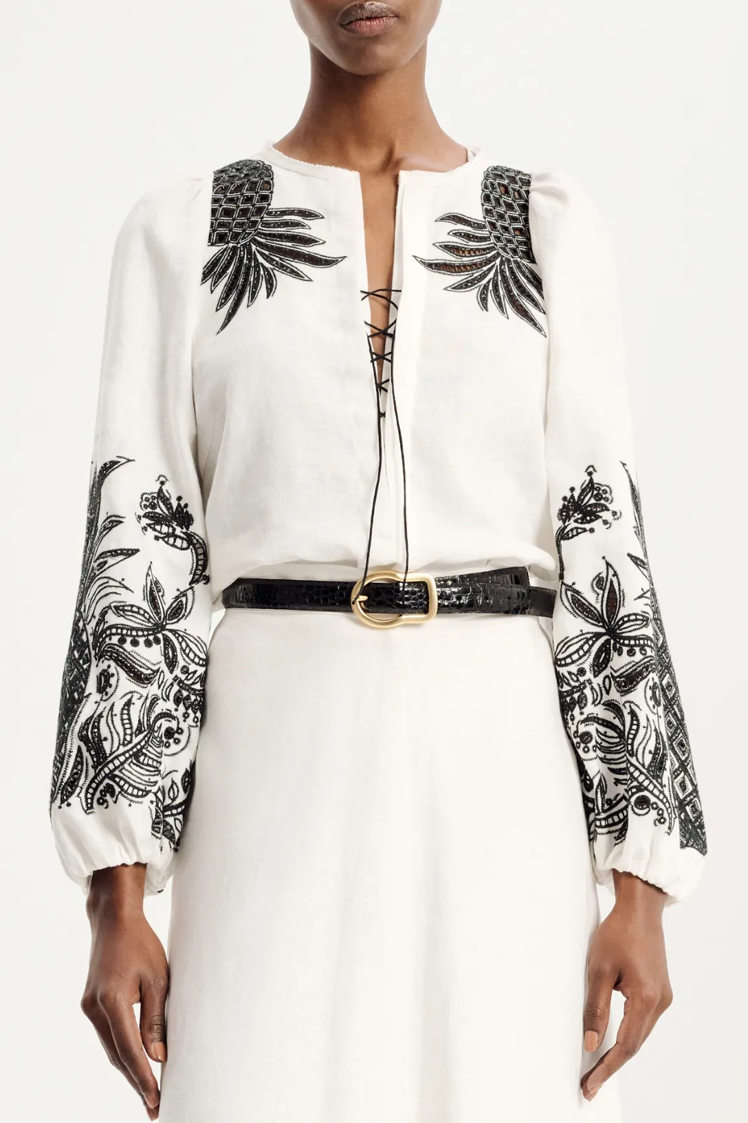 Exquisite Luxury Blouse Camellia White