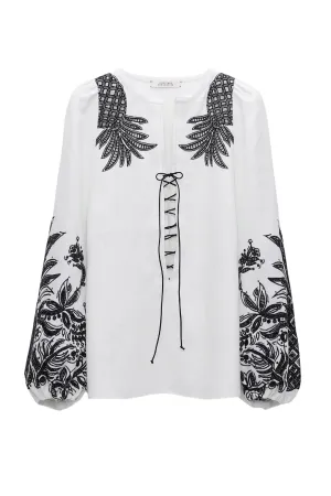 Exquisite Luxury Blouse Camellia White