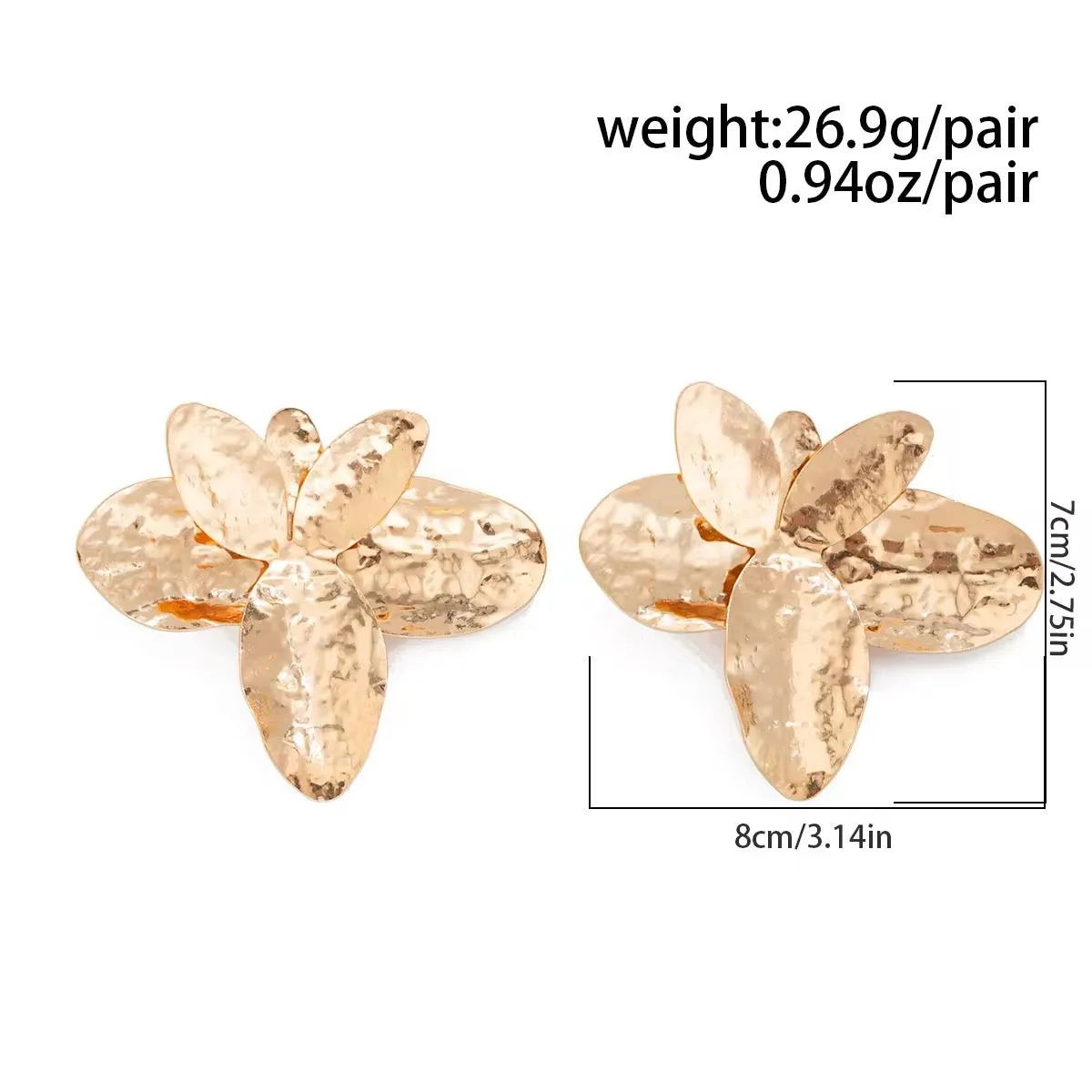 Exquisite Metal Big Flower Drop Earrings