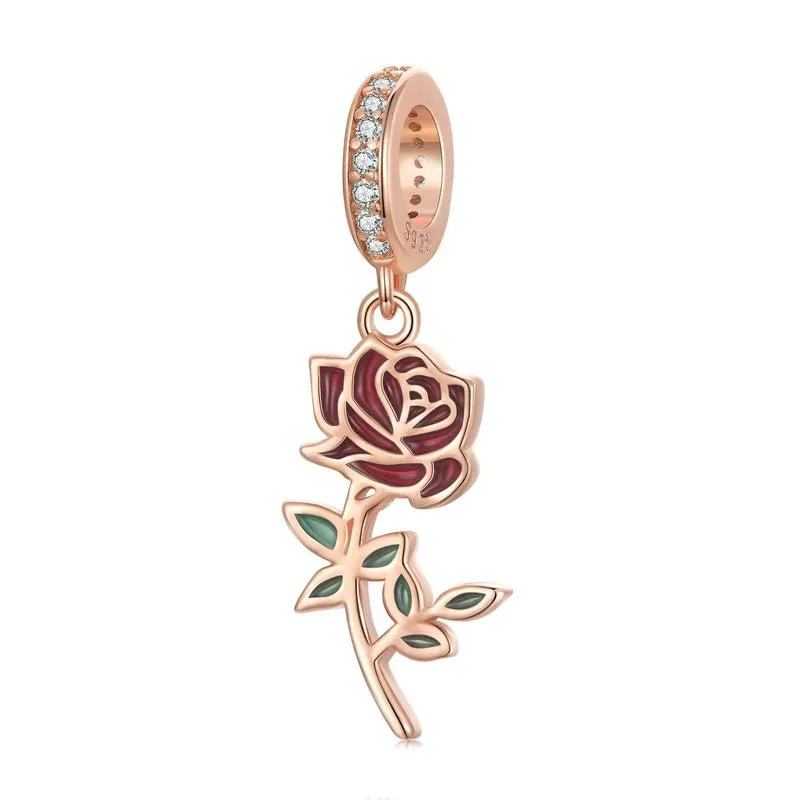 Exquisite Rose Gold Charm & Pendant with Diamond