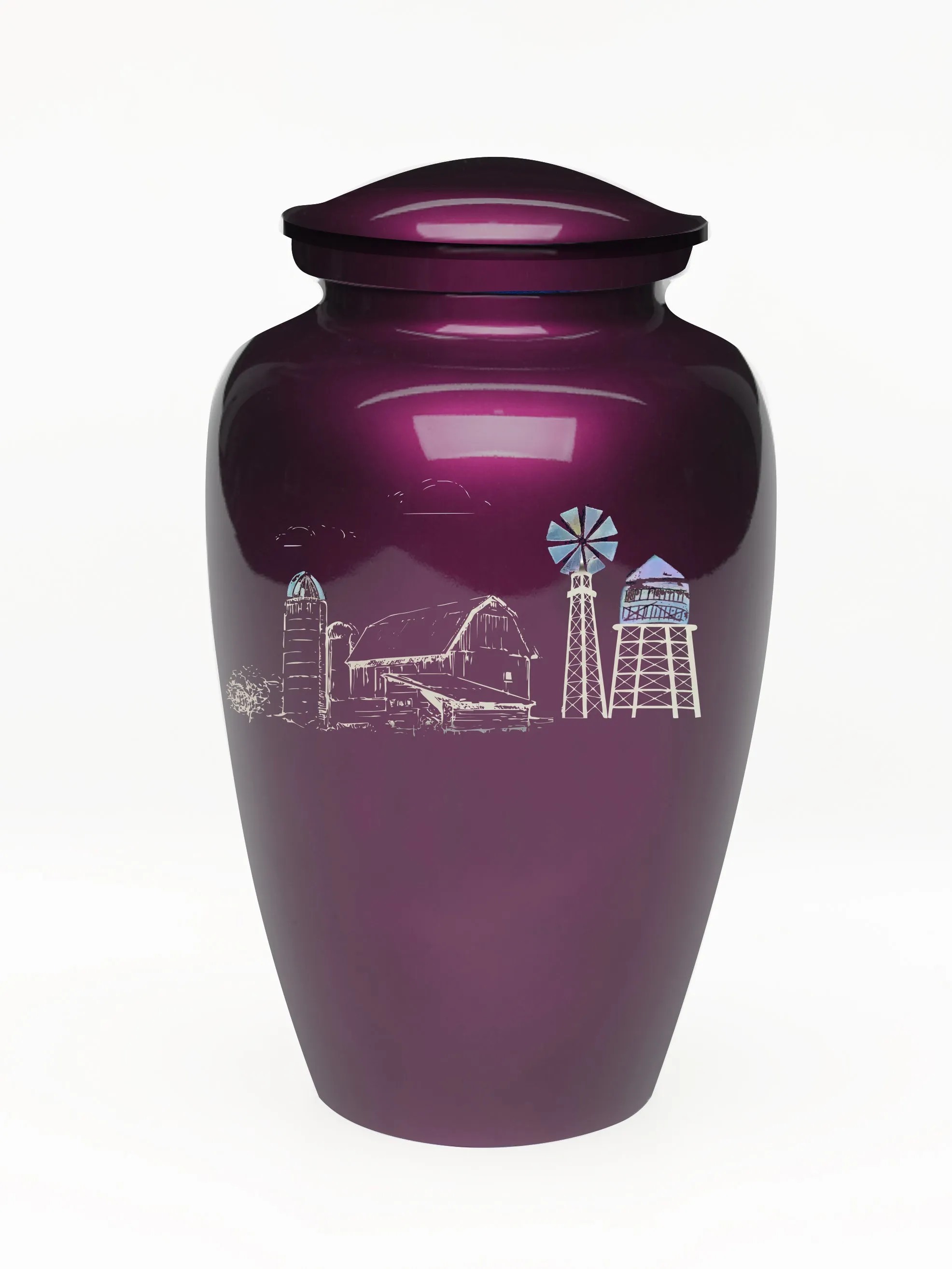 Exquisite Series - Mother of Pearl Farm on Burgundy - IUME113