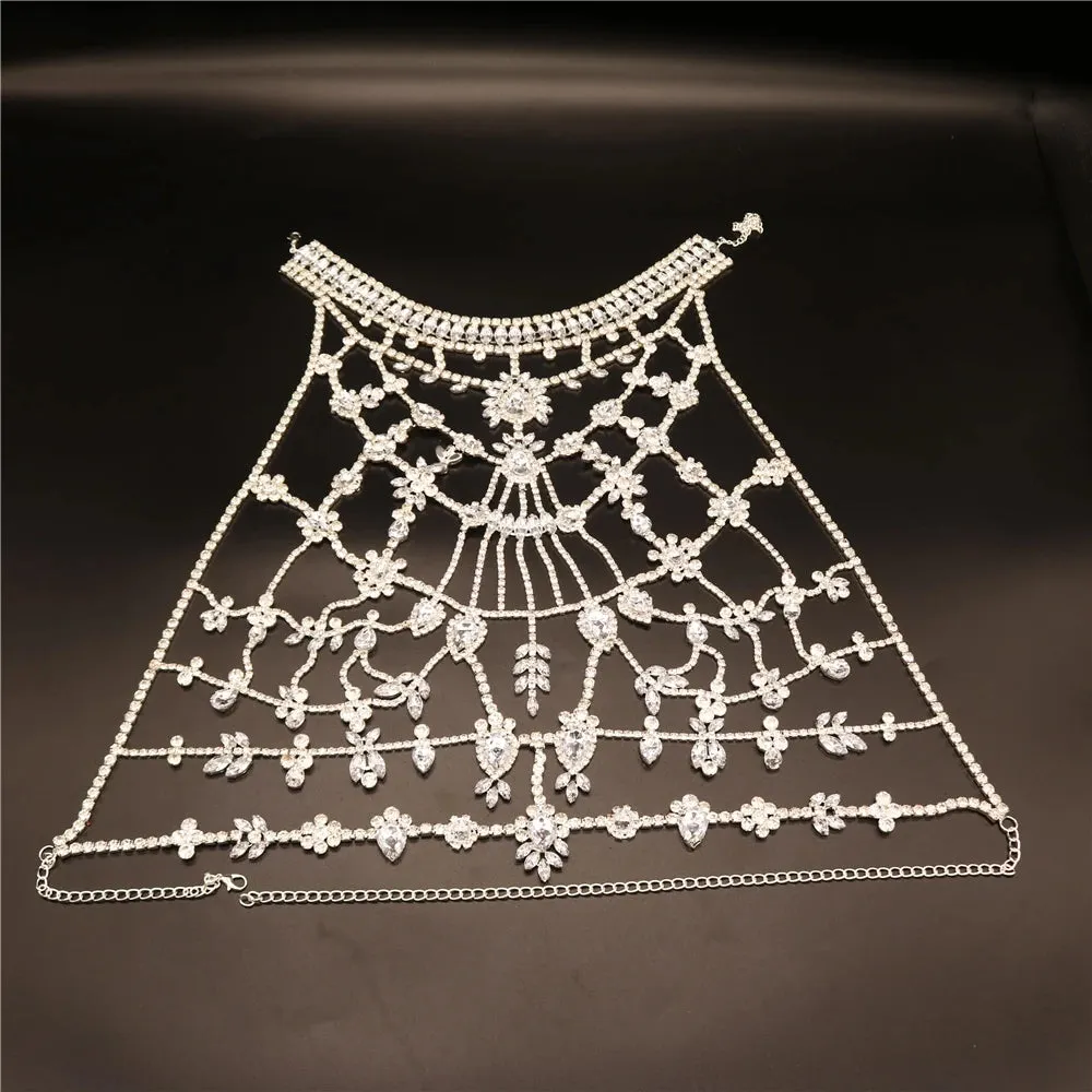Exquisite Shimmer Zircon Bra Chain Necklace