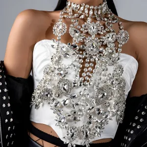 Exquisite Shimmer Zircon Bra Chain Necklace