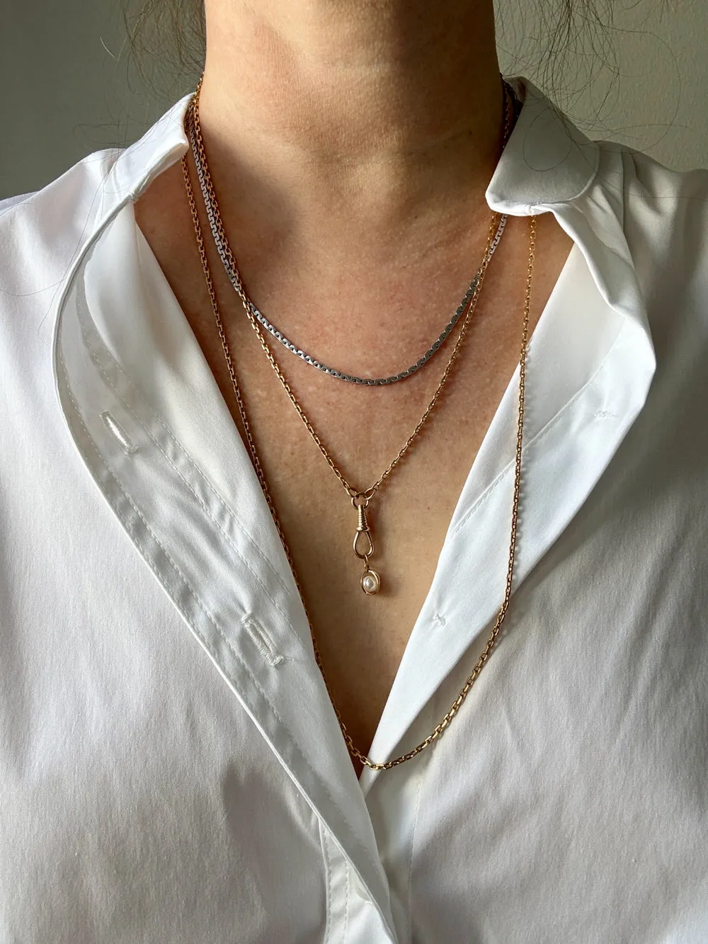 Exquisite! Vintage 18k White Gold Virola Chain Necklace - 19.3 inch length