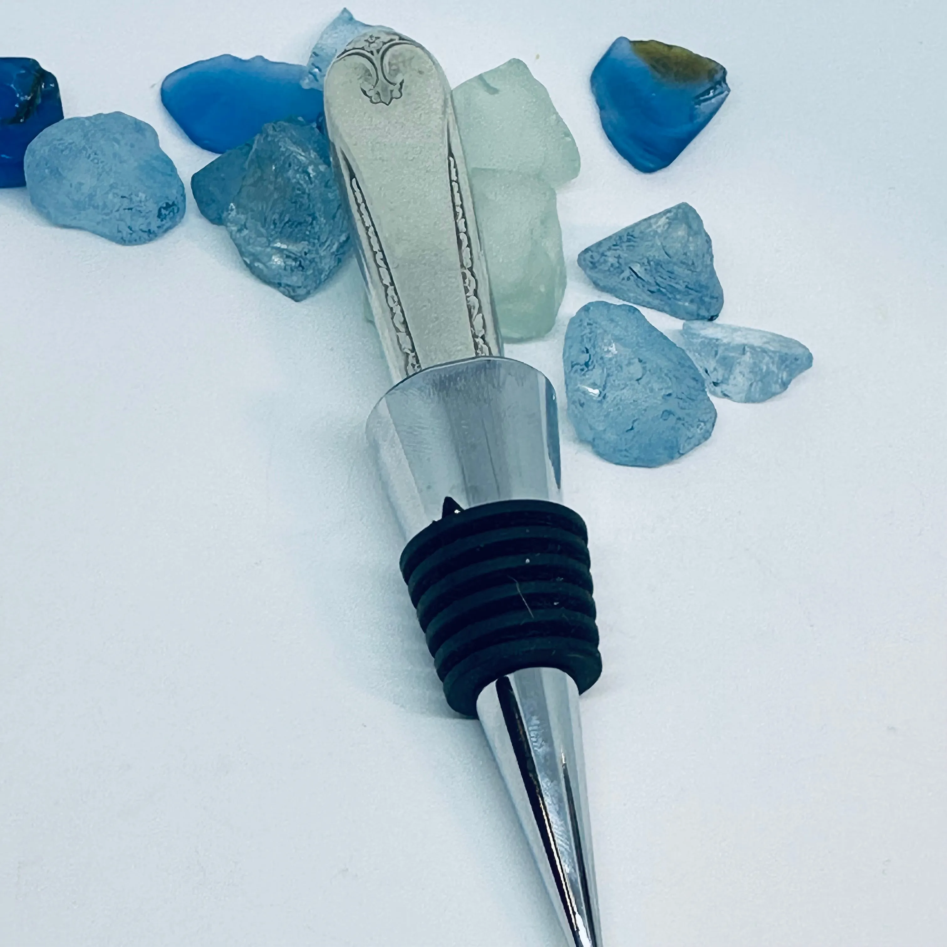 “Exquisite” Vintage Silverware Bottle Stopper | 1940 Int'l Silver | Up-Cycled Wine Stopper | Silverware Bottle Closure | Antique Knife Handle Wine Plug