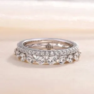 Exquisite Women's Stackable Wedding Band Set