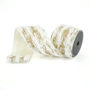 Farrisilk 4" Golden Fleece Ribbon: Ivory, Gold (10 Yards) RA719-43