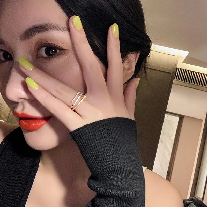 Fashion Jewelry Exquisite 14K Gold Plated Zircon Ring Adjustable