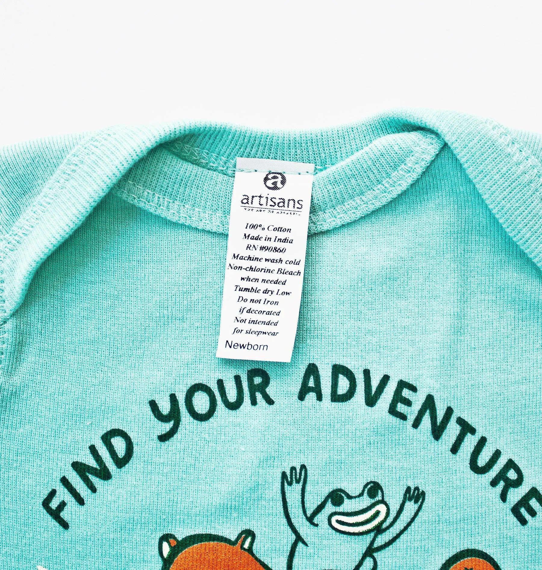 Find Your Adventure! Animal Baby Onesie (Seafoam)