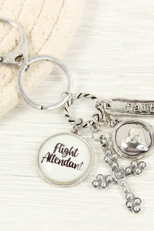 FLIGHT ATTENDANT GLASS BUBBLE CLUSTER KEYCHAIN