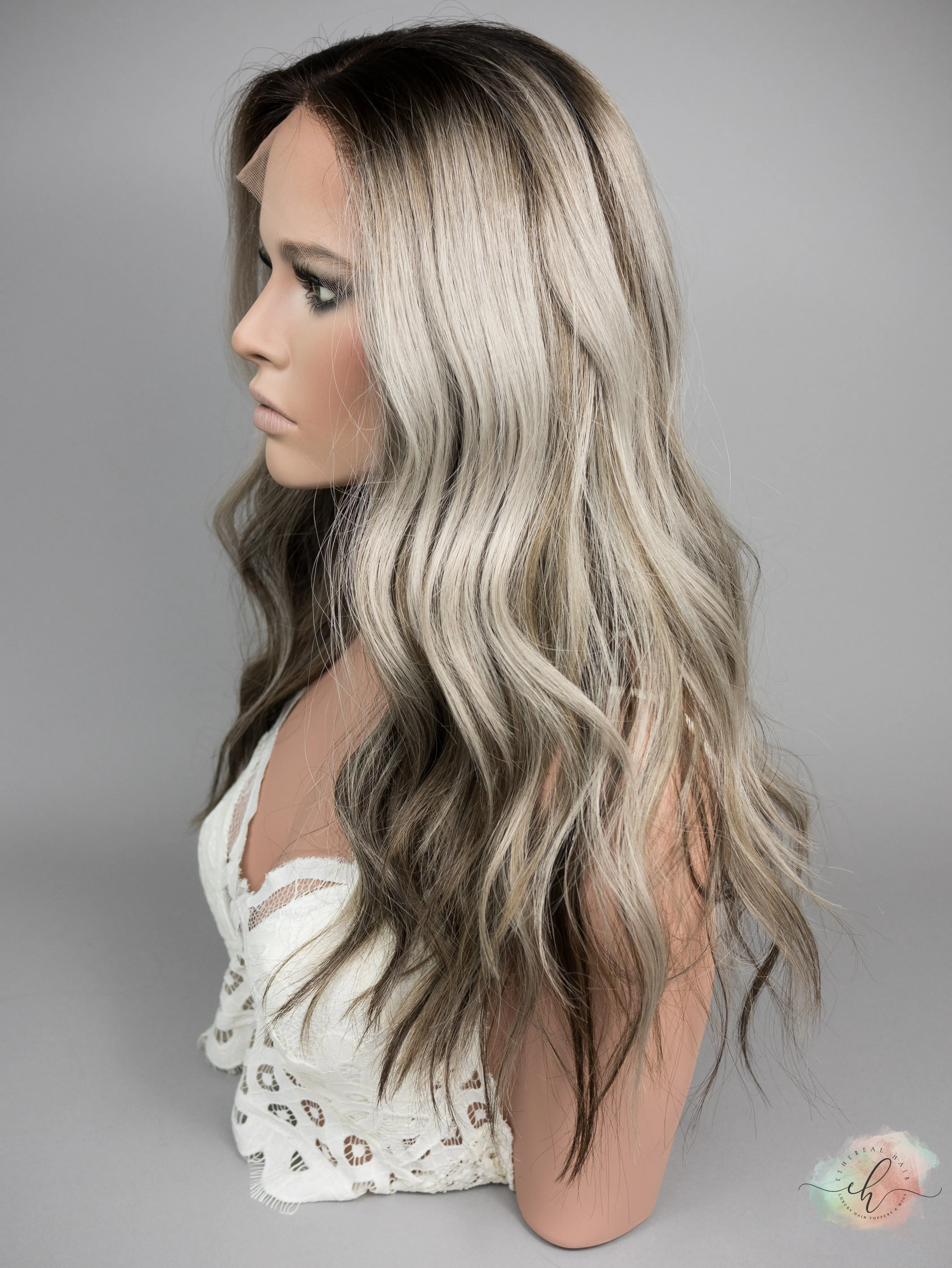 “FOXY" Exquisite Wig: Lace Top, Sz. M, 22"