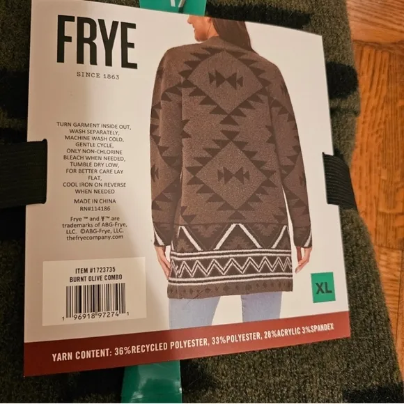 Frye Ladies' Patterned Cardigan Sweater,  nwt