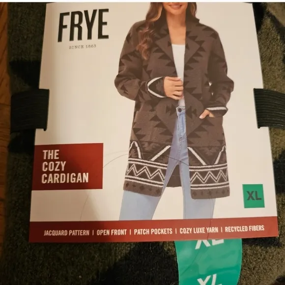 Frye Ladies' Patterned Cardigan Sweater,  nwt