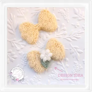 • Fur Bow Appliques • Hair Clip & Bow Embellishments • Per Pair •