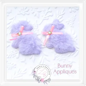 • Furry Bunny Appliques • Lavender • Per Pair •