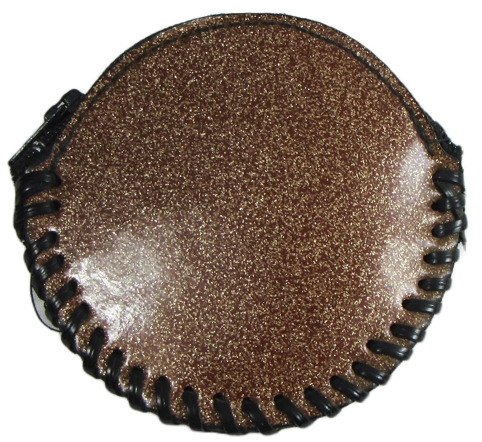 GCO3-BR - Round Glitter Coin Purse - Brown