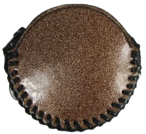 GCO3-BR - Round Glitter Coin Purse - Brown