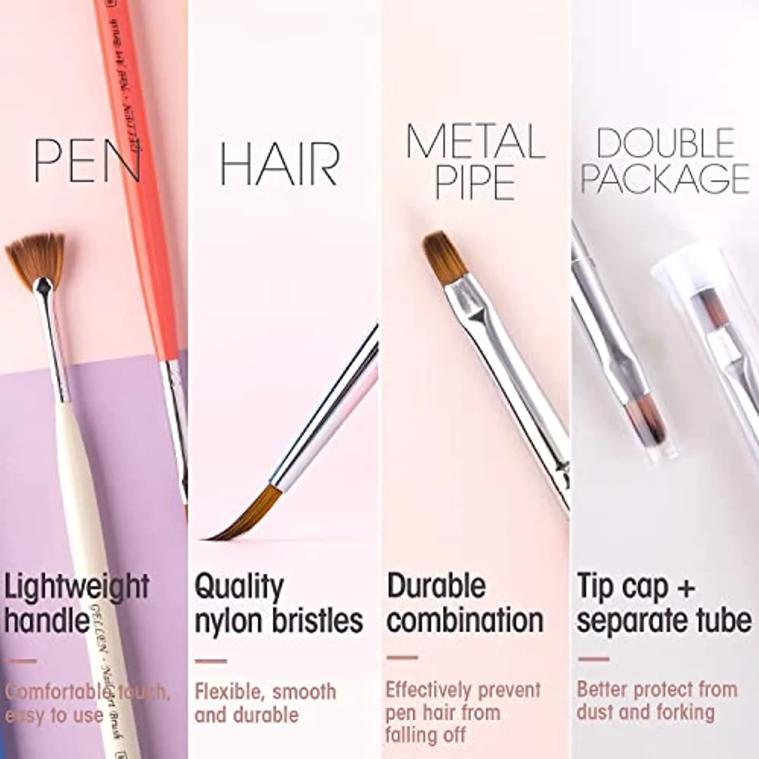 Gellen Nail Art Brushes set - 12Pcs Nail Art Design Pen Painting Tools with Nail Extension Gel Brush, Builder Gel Brush, Nail Art Liner Brush for Gel Polish Manicure Salon DIY at Home