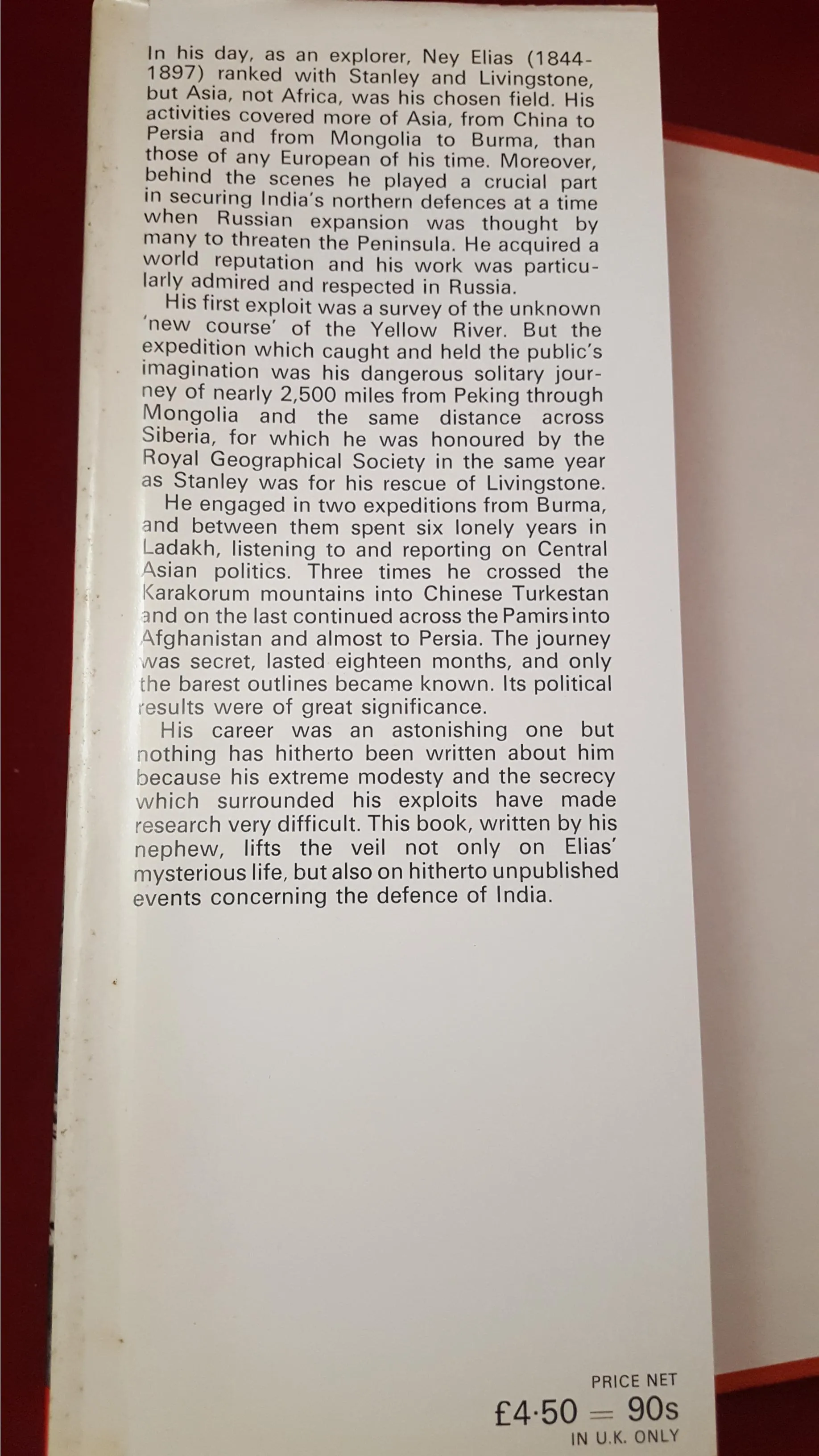 Gerald Morgan - Ney Elias Explorer in High Asia, George Allen&Unwin, 1971, First Edition