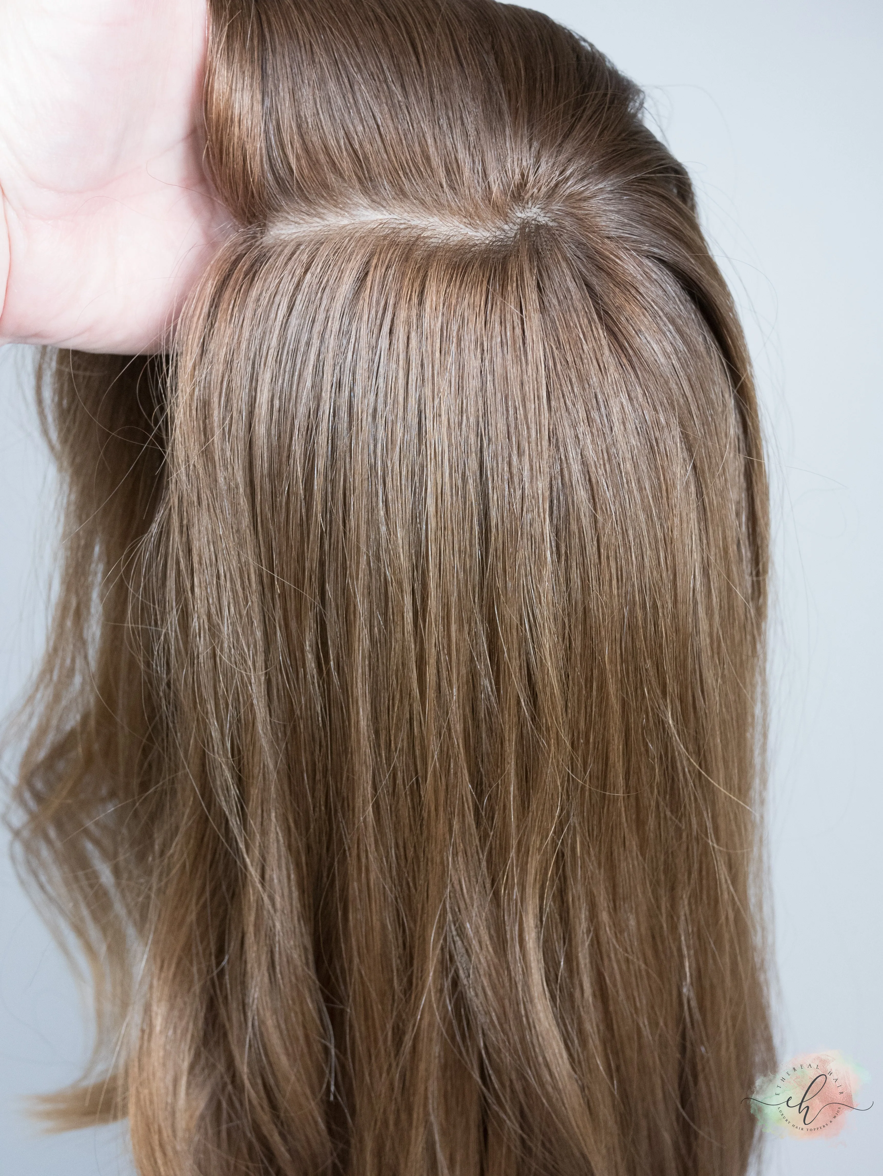 “GINGER SNAP" Exquisite Wig: Silk Top, Sz. M, 18", Euro