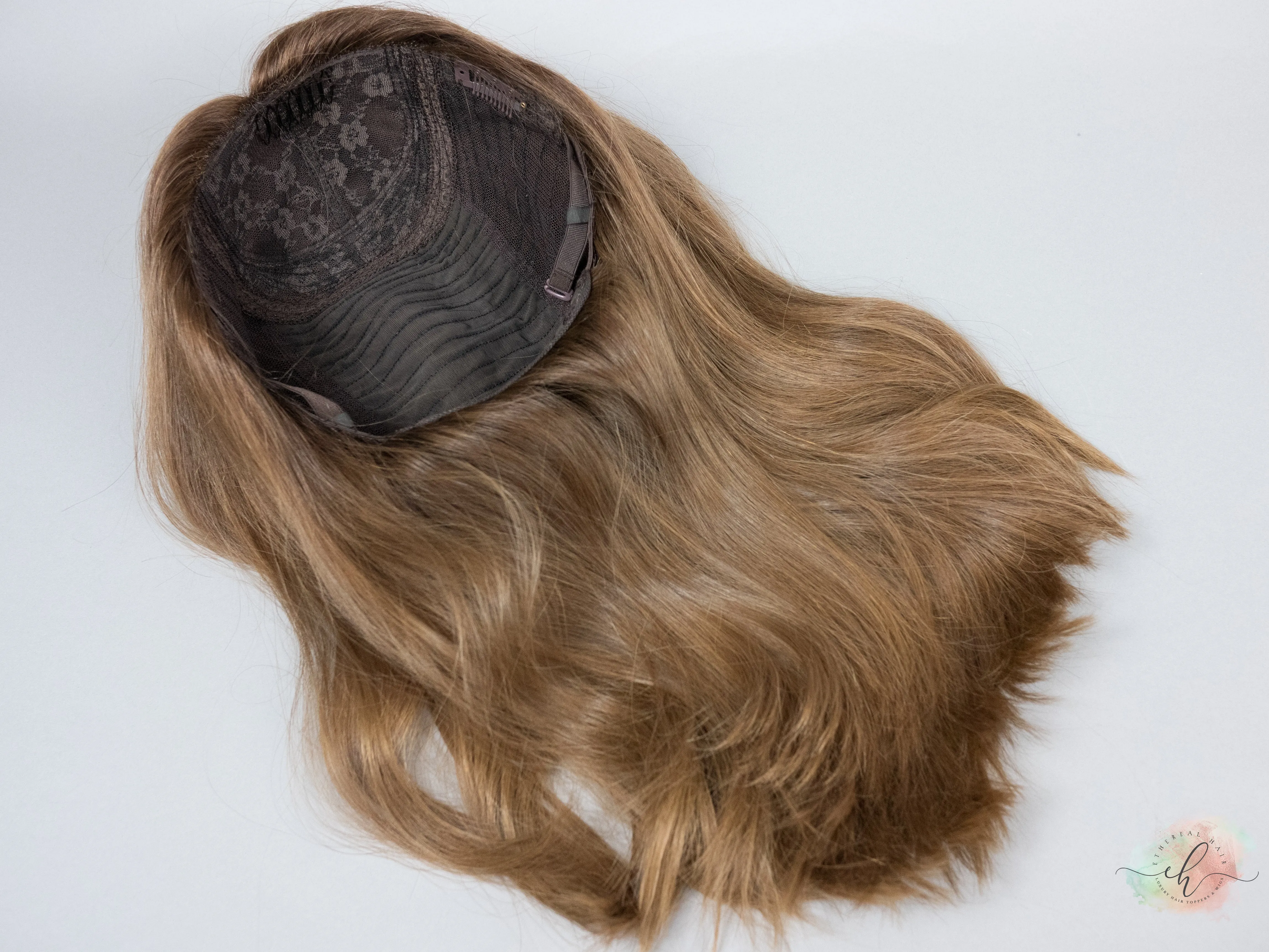 “GINGER SNAP" Exquisite Wig: Silk Top, Sz. M, 18", Euro
