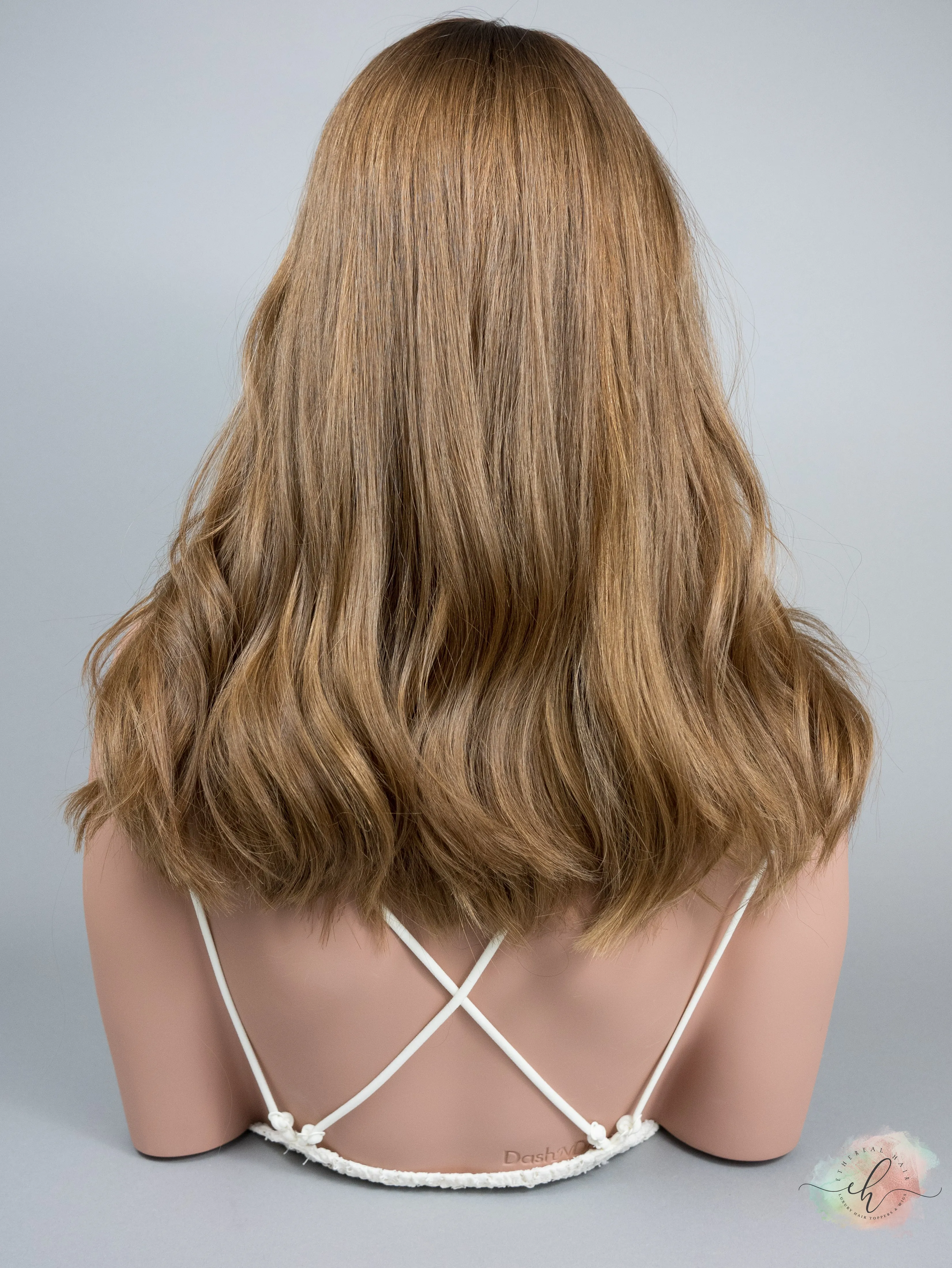 “GINGER SNAP" Exquisite Wig: Silk Top, Sz. M, 18", Euro