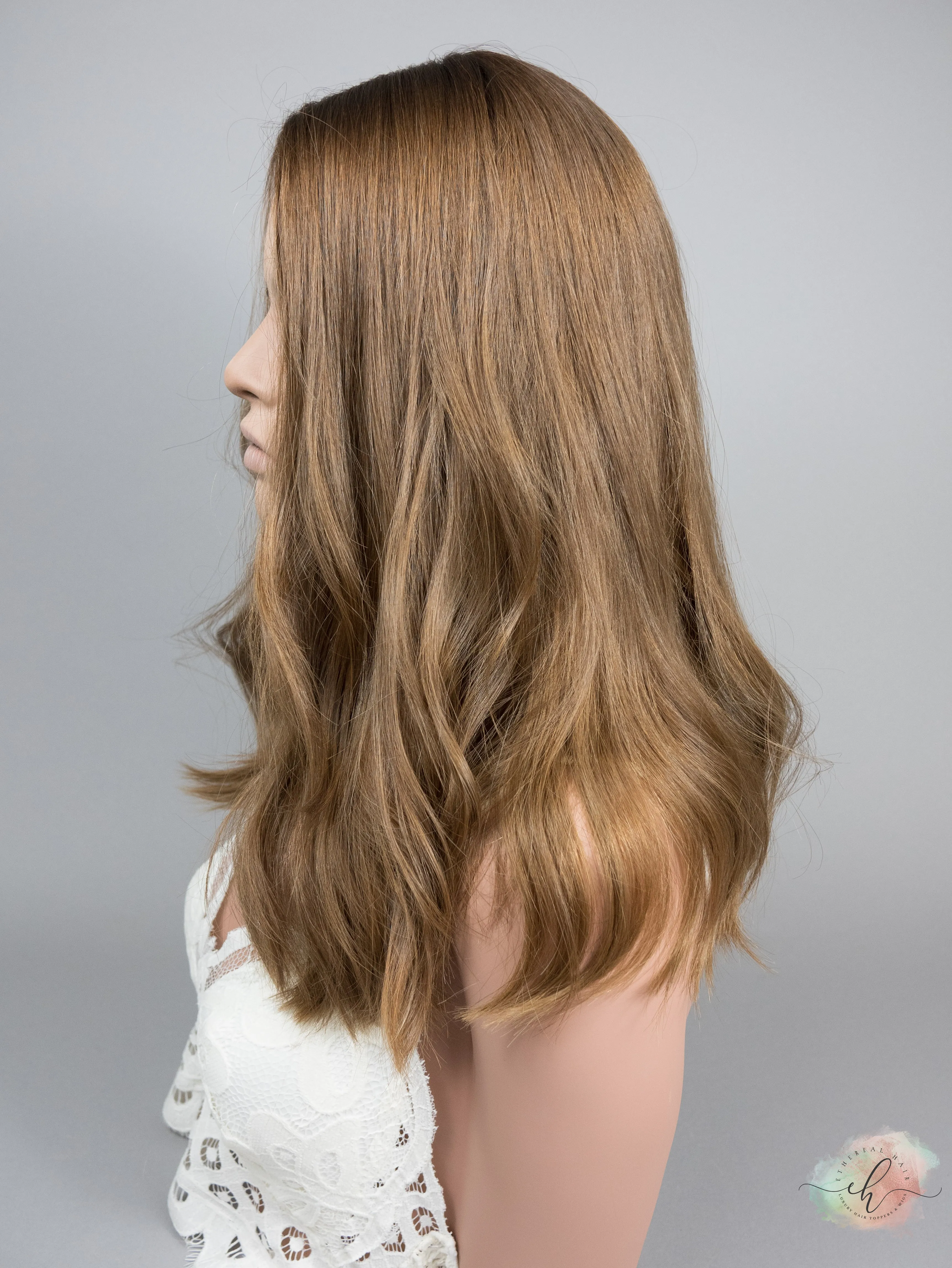 “GINGER SNAP" Exquisite Wig: Silk Top, Sz. M, 18", Euro