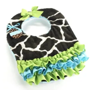 Giraffe Pattern & Ruffle Bib
