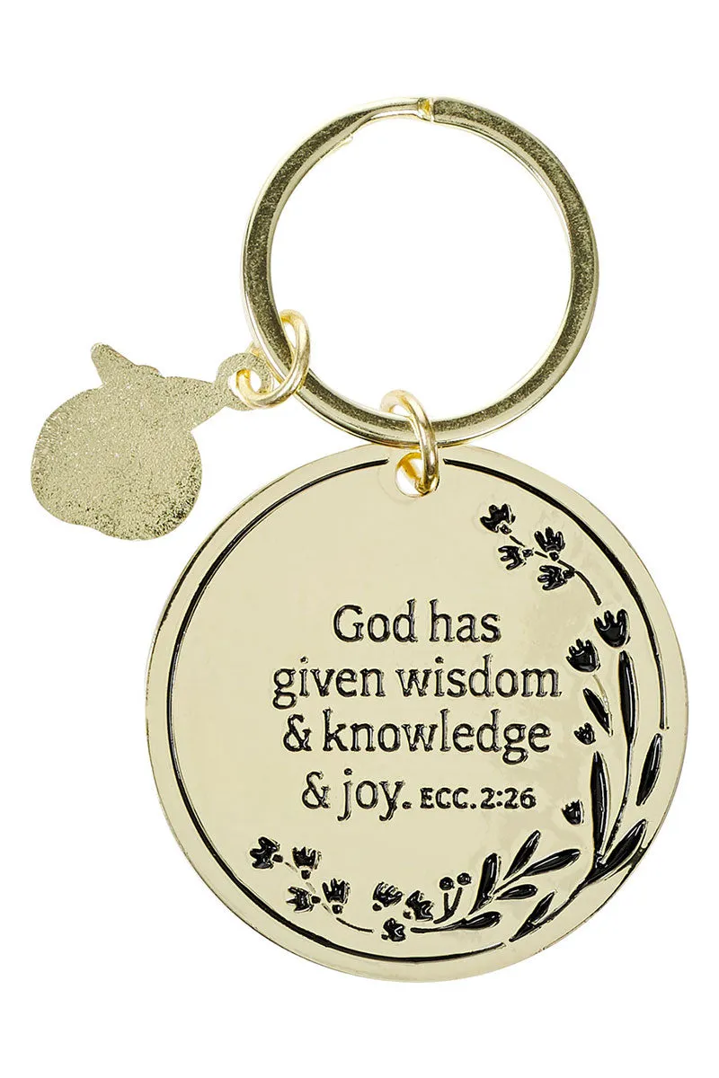 Great Teacher with Apple Charm Keyring