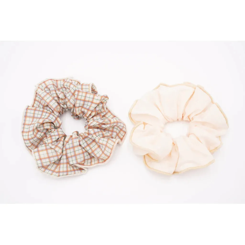 Grech & Co Hair Scrunchie Set of 2 - Plaid Pattern