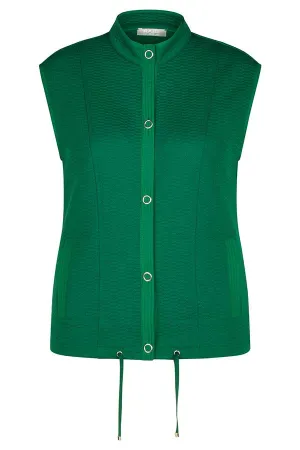 GREEN BUTTON UP TEXTURED GILET