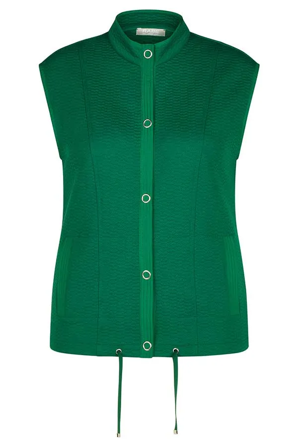 GREEN BUTTON UP TEXTURED GILET