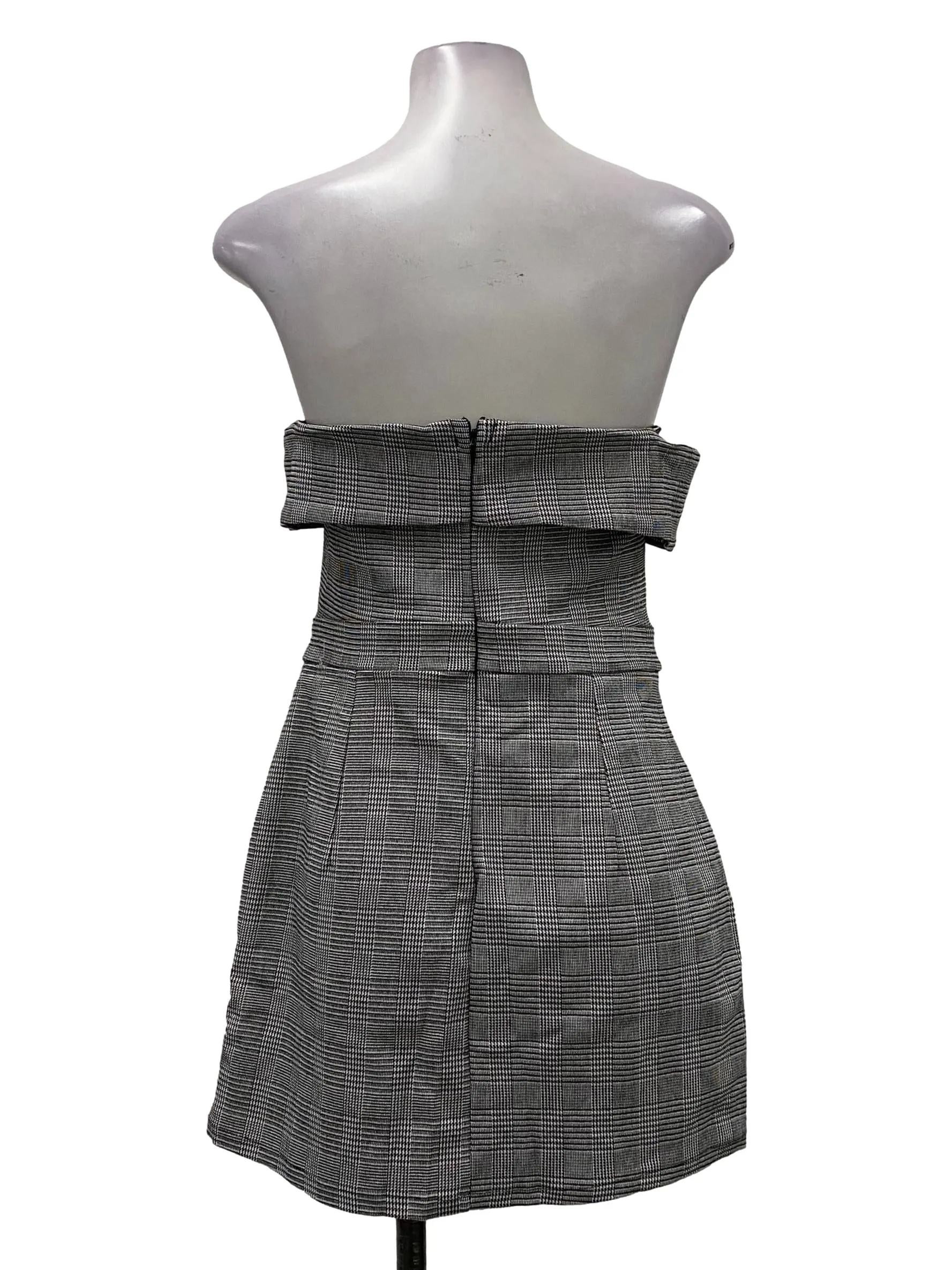 Grey Patterned Tube Romper