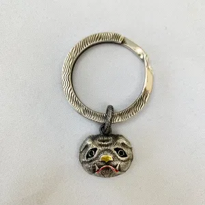 Gucci Bulldog Head Keyring in Sterling Silver