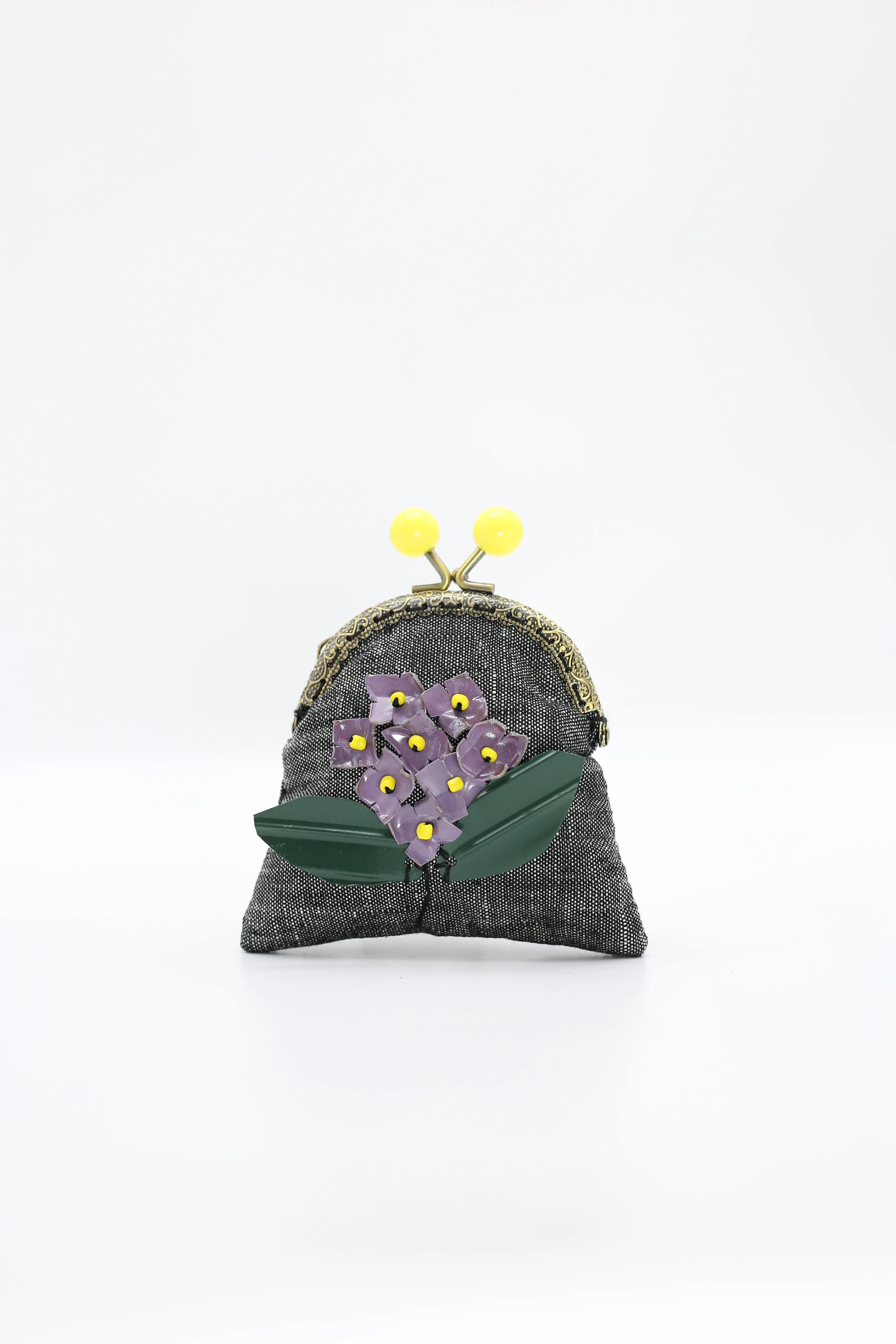 Handmade Small Purses - Recycled Charcoal Denim