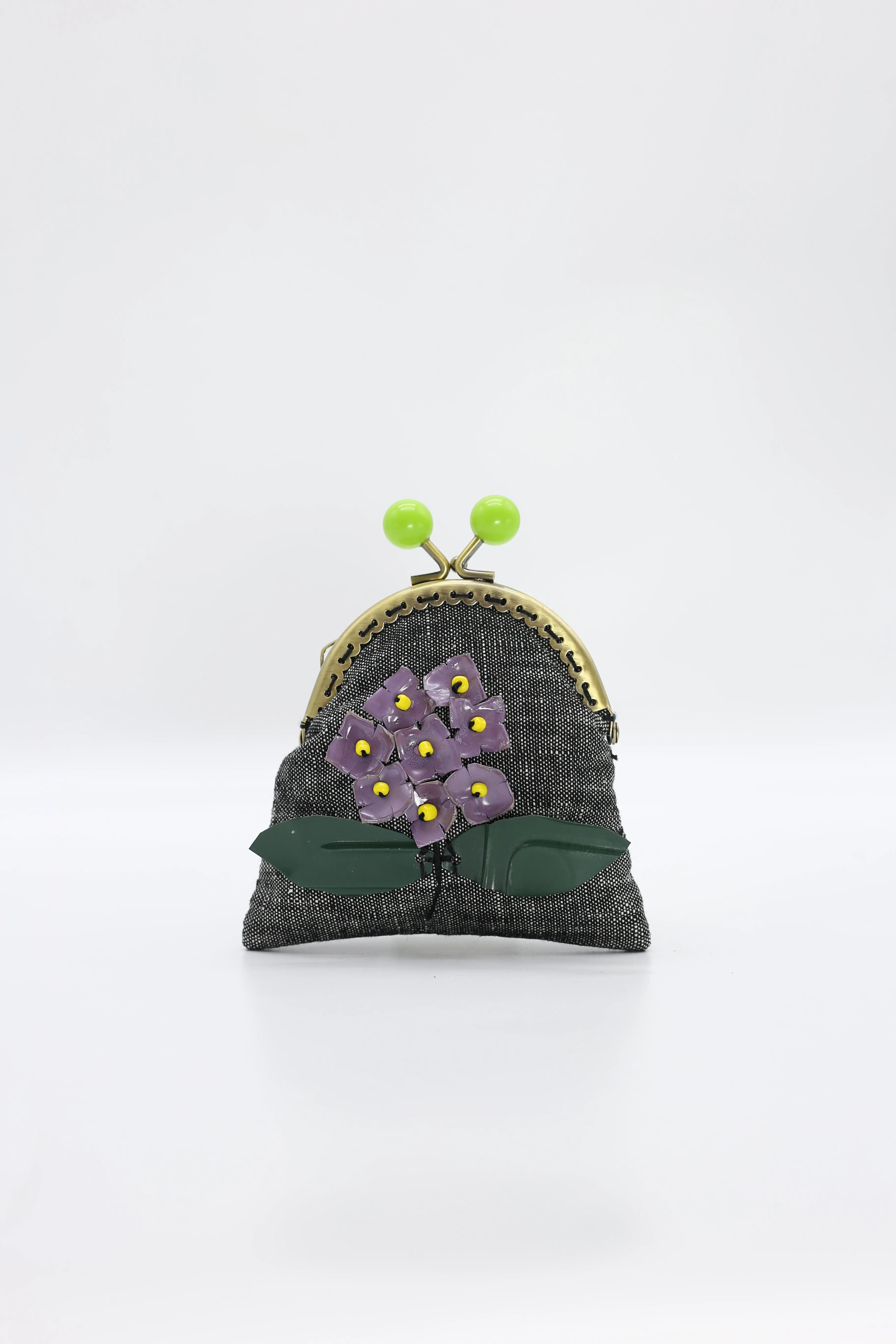 Handmade Small Purses - Recycled Charcoal Denim