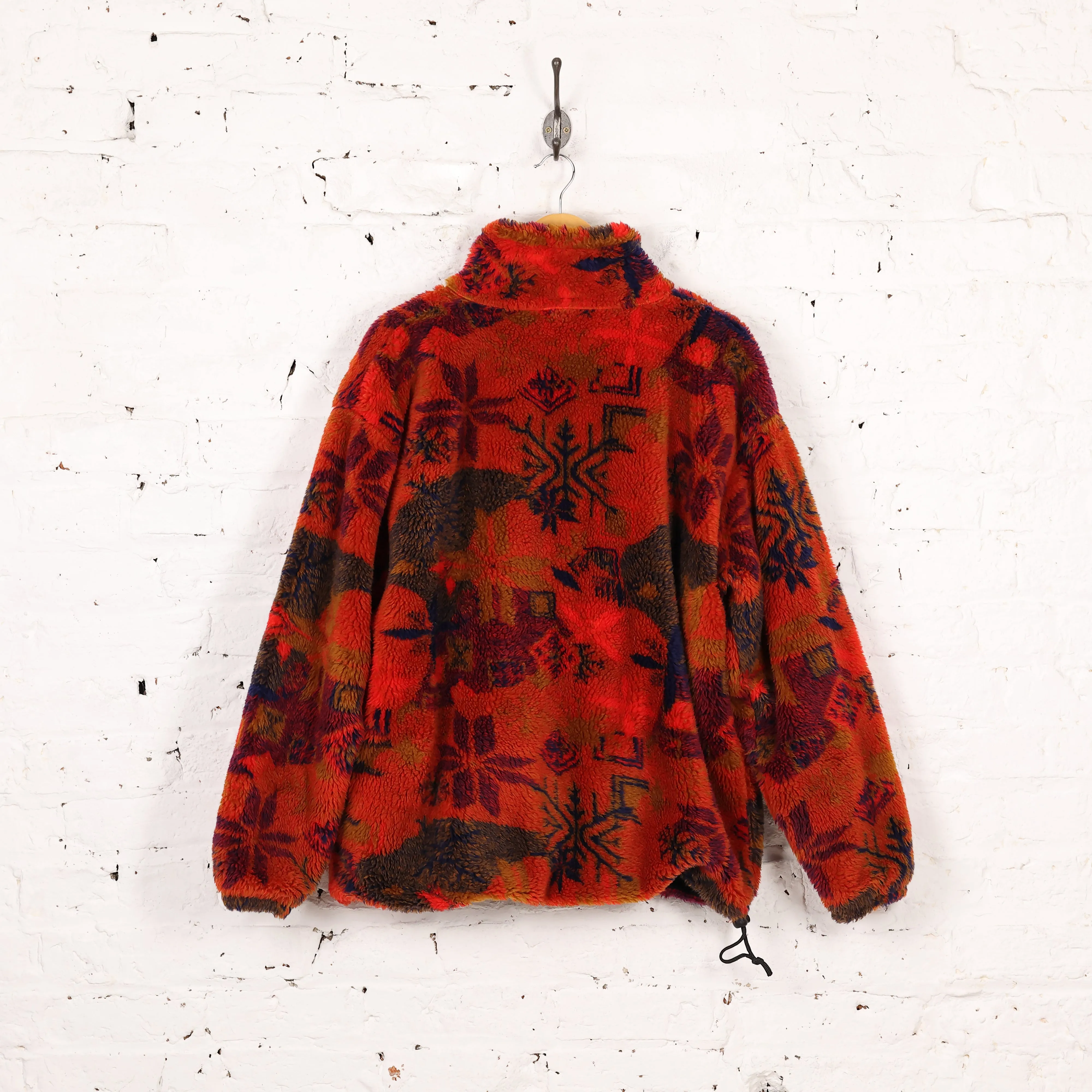 Headlock Vintage Leaf Pattern Fleece - Orange - XL
