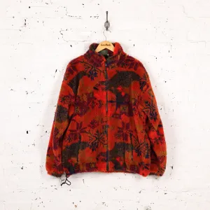 Headlock Vintage Leaf Pattern Fleece - Orange - XL