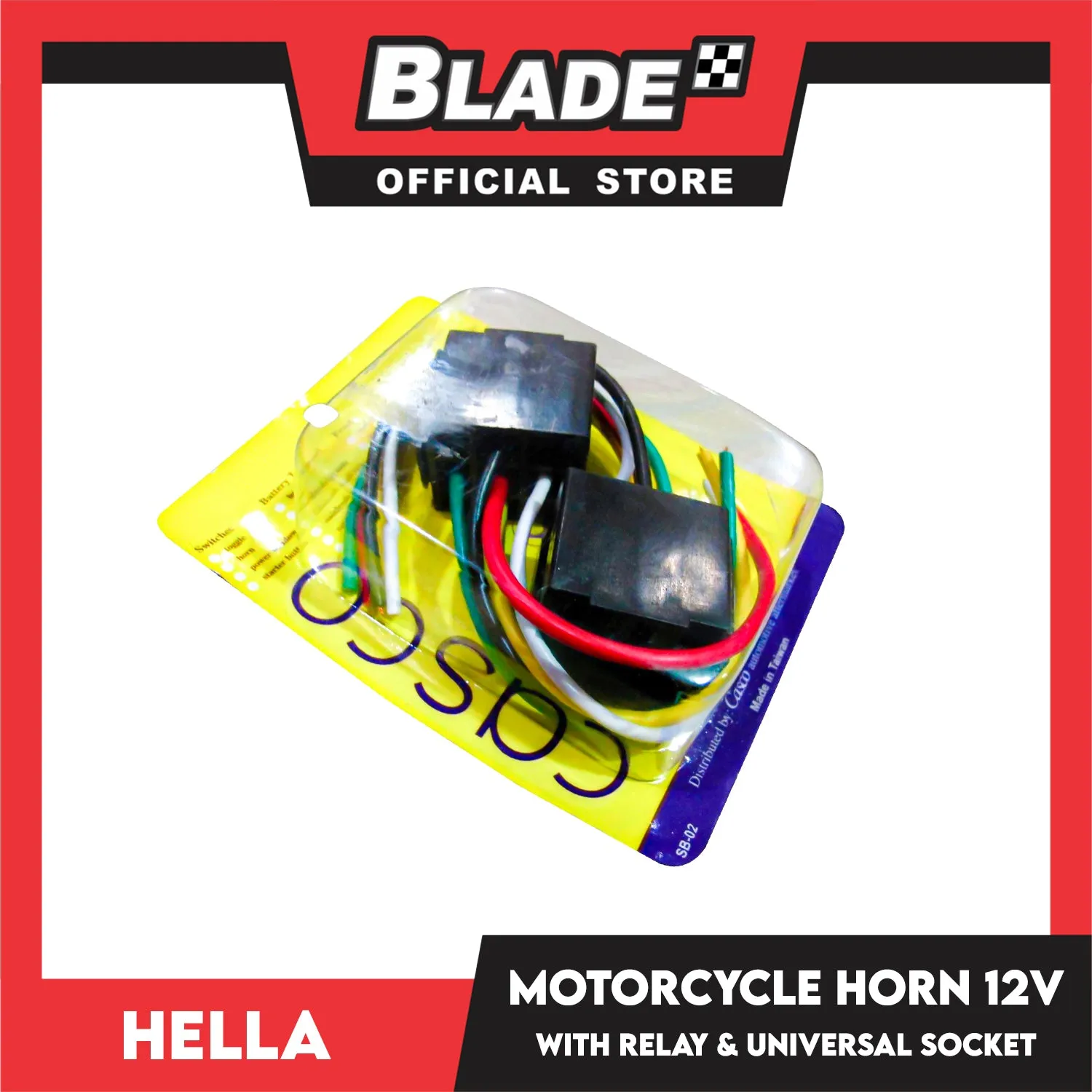 Hella Motorcycle Horn 12V H-MHP011 with Relay & Universal Socket