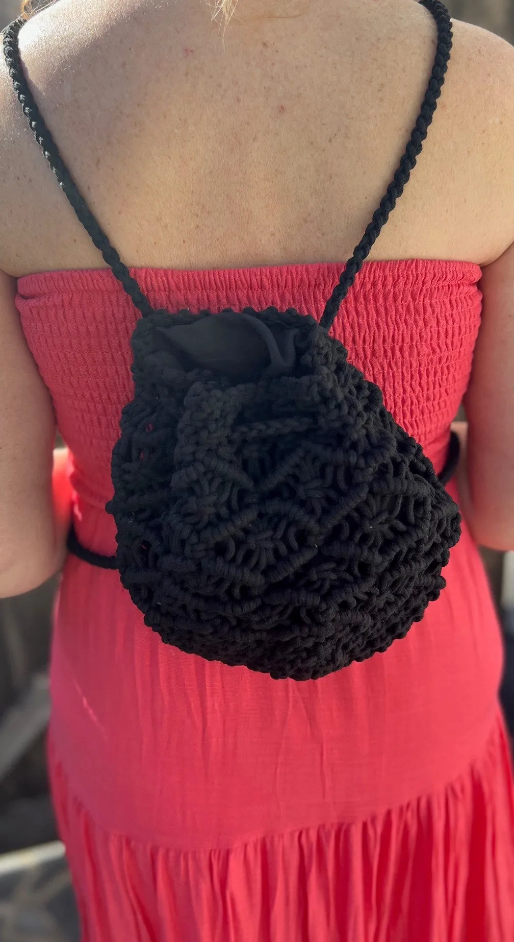 Hermosa Macrame Tote Bag in Black or Natural