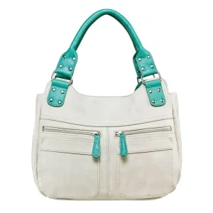 Hobo Bag Off White Seafoam Trim
