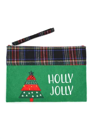 HOLLY JOLLY Christmas Tree Holiday Pouch