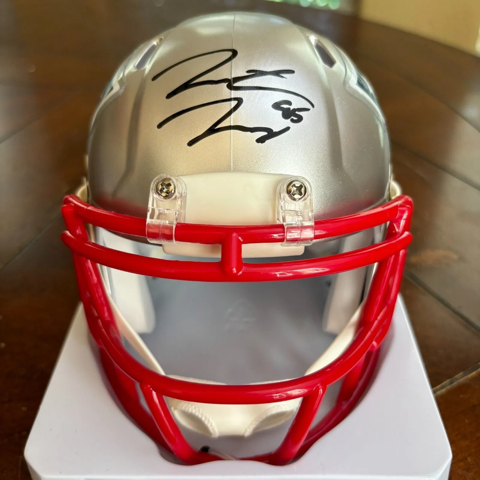 Hunter Henry Autographed Signed New England Patriots Mini Helmet Beckett