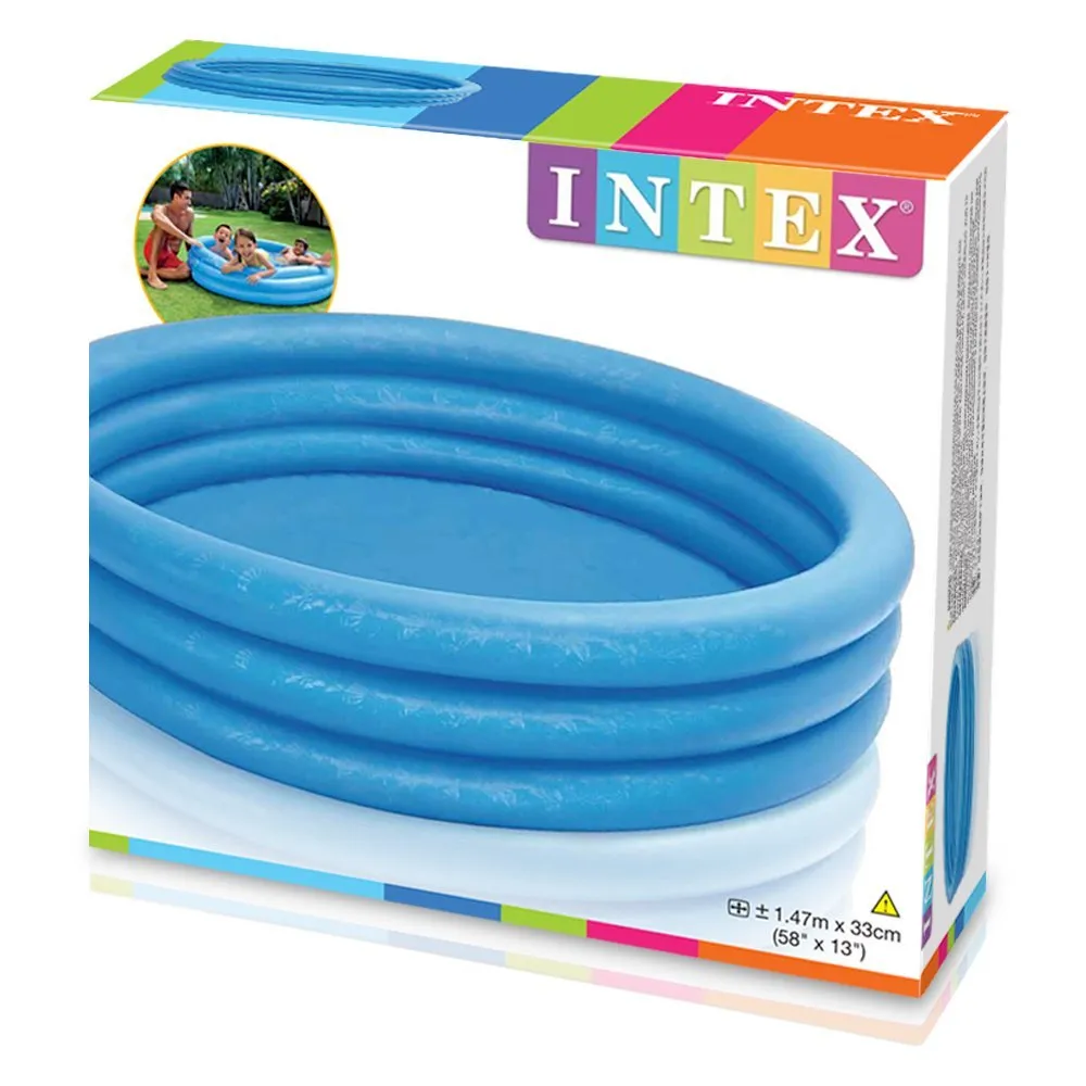 Intex Crystal Blue Three Ring Inflatable Paddling Pool 147 x 33cm