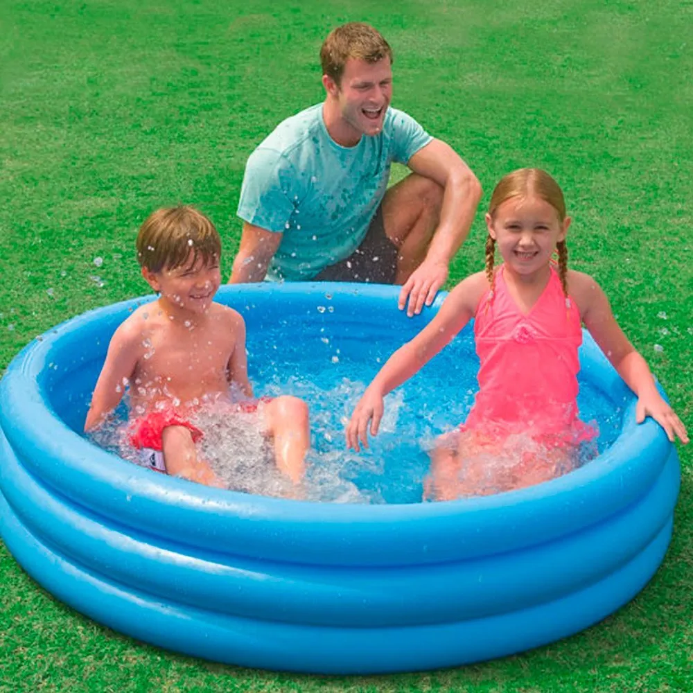 Intex Crystal Blue Three Ring Inflatable Paddling Pool 147 x 33cm