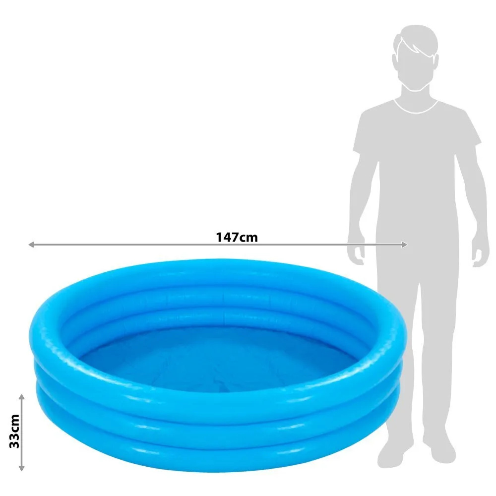 Intex Crystal Blue Three Ring Inflatable Paddling Pool 147 x 33cm