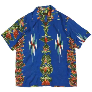 Kapital Blue Patterned SS Button Up Size 3