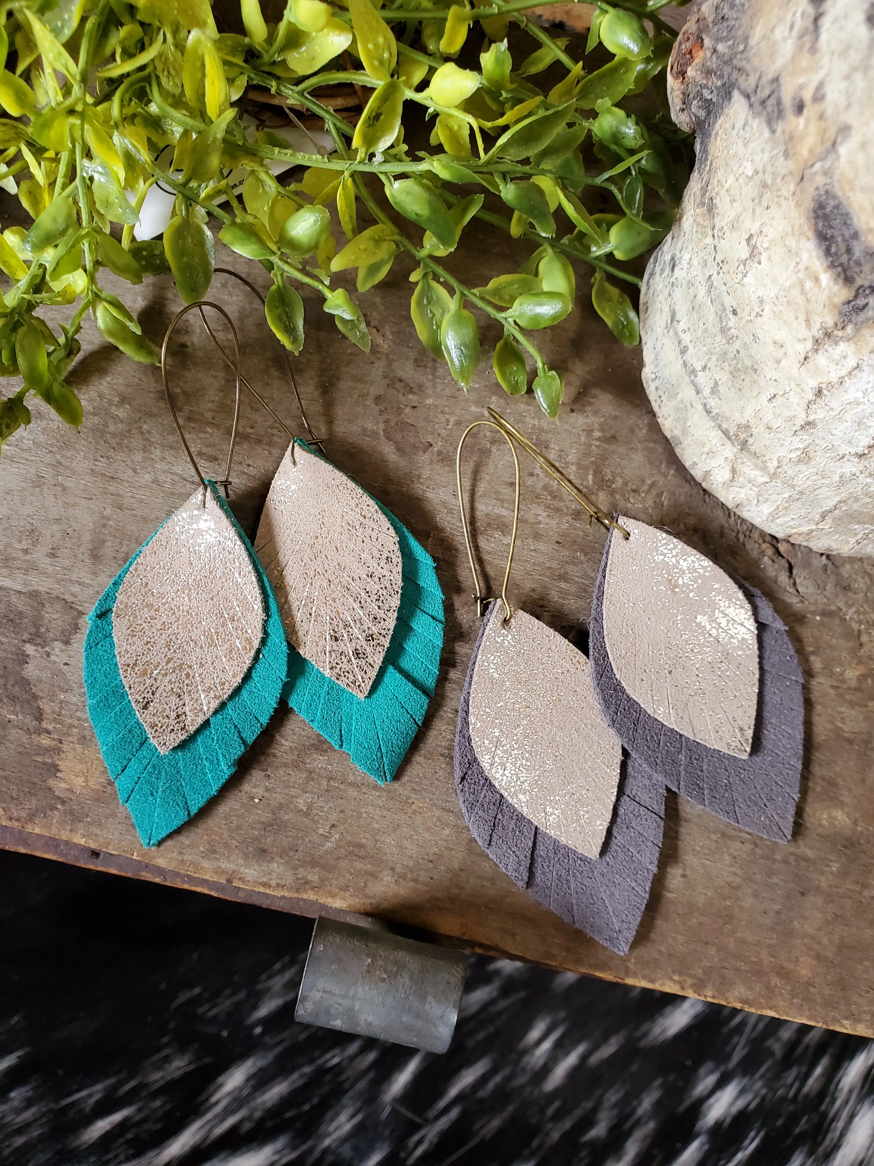 Kara Layered Suede Earrings (more colors)