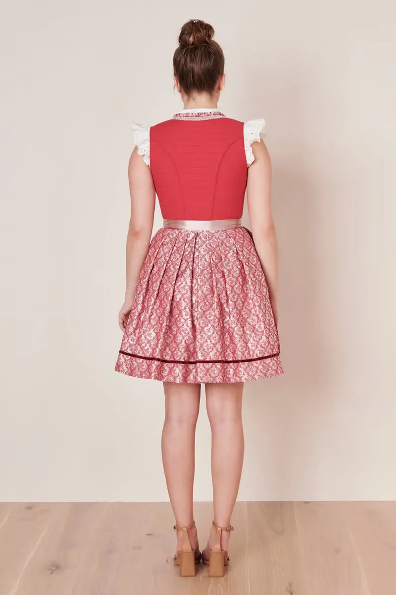 Kruger Midi Dirndl 2pcs. 50cm "Nakita" red (32,38,40)